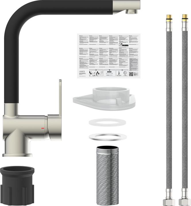 Productafbeelding Schütte Keukenkraan RIO spoelbakmengkraan RVS look zwart mat draaibaar 79866