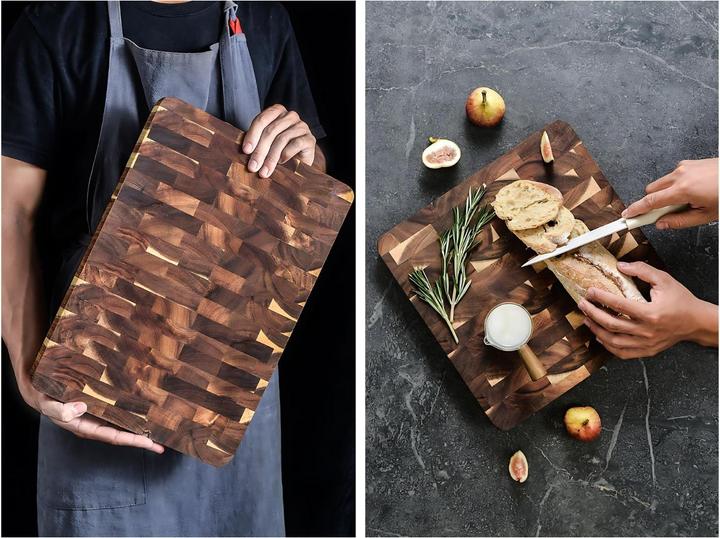 Produktbild Hermex Küchenbrett Schneidebrett Schneideunterlage Küche Hackbrett Holz