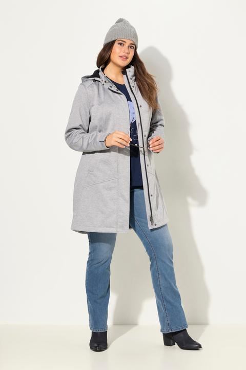 Produktbild Ulla Popken HYPRAR Softshelljacke, wasserabweisend, 2-Wege-Reissverschluss Kapuze (42, 44)