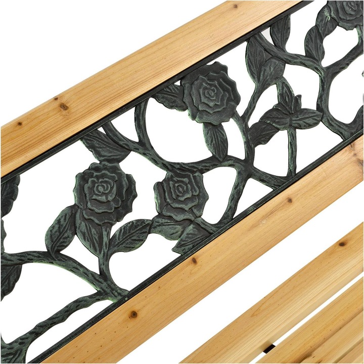 Actual product image Hauptner Cast Iron Garden Bench (2-seater) with Rose Pattern