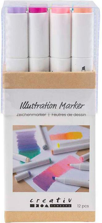 Actual product image Creativ Company Kalligraphiemarker 1+ 8 mm, 12 Stück, Pastellfarben (12x)