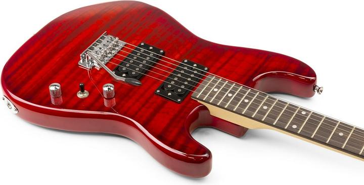 Produktbild Max E-Gitarre GigKit Quilted Style Rot (E-Gitarre, Linde (Korpus), Ahorn (Hals), Rosenholz (Griffbrett))