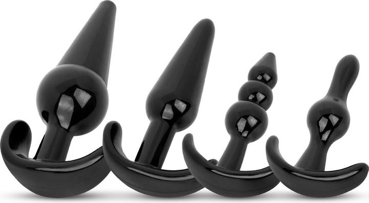Actual product image Easytoys Butt Plug Set 4 Pieces - Black