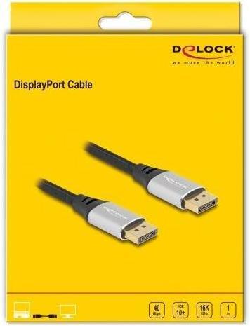 Immagine prodotto Delock Cavo DisplayPort 16K 60 Hz 1 m argento metallo (1 m, DisplayPort)