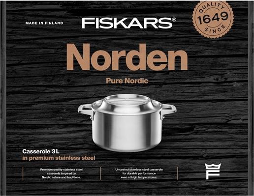 Actual product image Fiskars North steel puodas 3L (Pot, Steel, 28.50 x 10.70 cm)