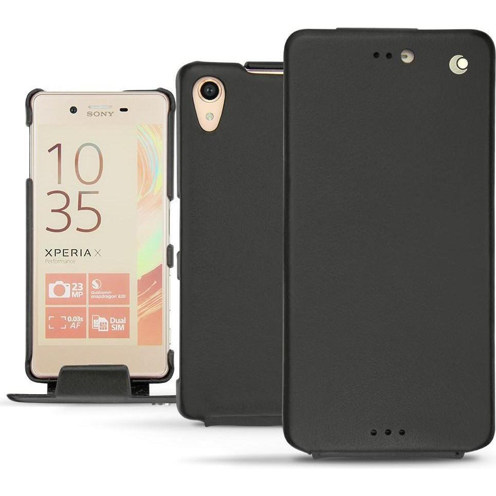 Noreve Lederschutzhülle vertikal (Sony Xperia X Performance), Smartphone Hülle, Schwarz