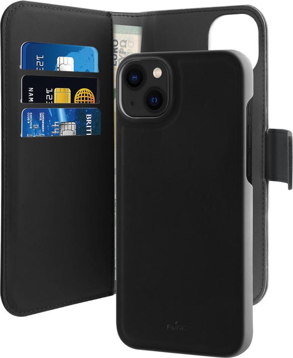 Actual product image Puro CASE wallet Detachable 2 w 1 Apple iPhone 14/13 (black) (Apple iPhone 13, Apple iPhone 14)
