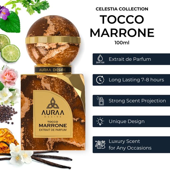 Actual product image Al Haramain AURAA DESIRE Tocco Marone Extrait de Parfum spray 100ml (Extrait De Parfum, 100 ml)