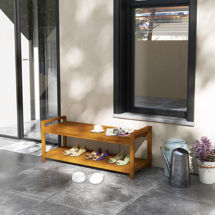 Actual product image Outsunny Gartenbank mit Ablageregal