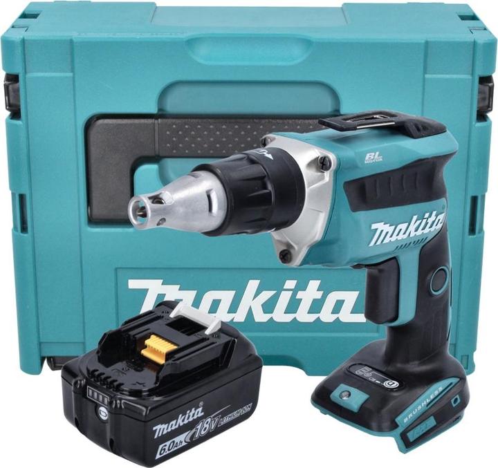 Produktbild Makita DFS 452 G1J Akku Schnellbauschrauber 18 V Brushless + 1x Akku 6,0 Ah + Makpac - ohne Ladegerä (Bohrschrauber)