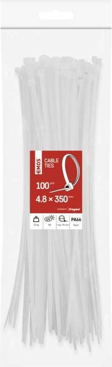 Produktbild Emos Kabelbinder 350×4,8, weiss, 100 Stk (350 mm, 100 Stk.)
