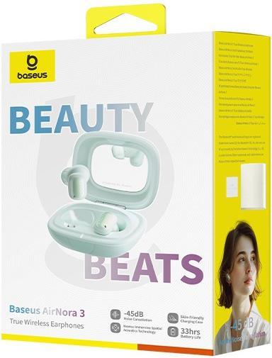 Produktbild Baseus AirNora 3 Kopfhörer True Wireless Stereo (TWS) im Ohr Anrufe/Musik Bluetooth Grün (ANC, 30 h, Kabellos)