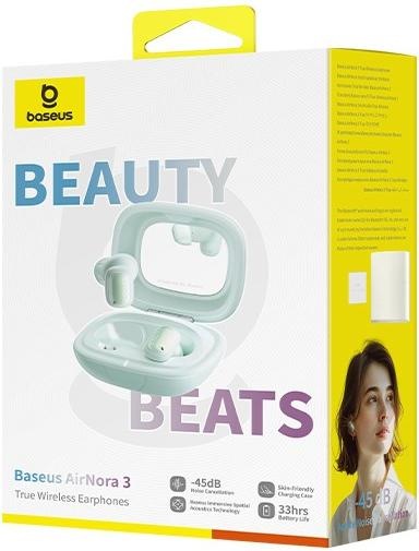 Image du produit Baseus AirNora 3 Kopfhörer True Wireless Stereo (TWS) im Ohr Anrufe/Musik Bluetooth Grün (ANC, 6 h, Sans fil)