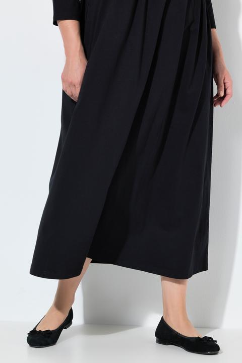 Image du produit Ulla Popken Robe en jersey, coupe évasée. Col tunisien et manches 3/4 (54)