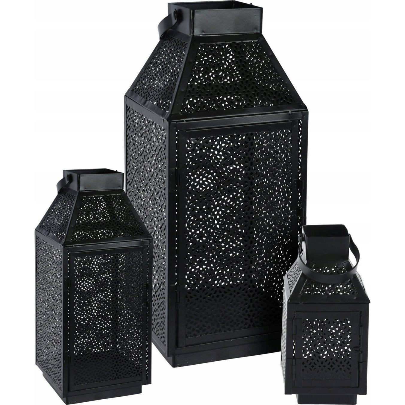 Home&Styling, Lanterna, Collezione Home Styling Zestaw 3 metalowych lampionów w różnych rozmiarach