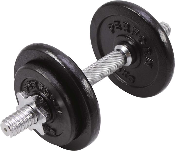 Perform 10 kg (2 x 2.5 kg, 2 x 1.25 kg)