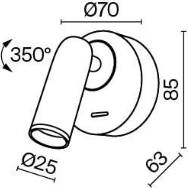 Image du produit Maytoni Applique murale LED Mirax 3W flexible pivotante Noir Blanc Chaud (200 lm)