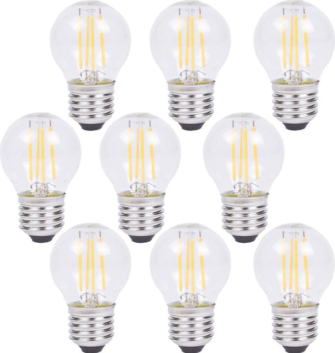 Produktbild Benson Electric 9er-Set LED-Filament-Lampe, G45, E27, 400 lm, 4 W, 2500 K, warmweiss (E27, 4 W, 400 lm, 9 x, F)
