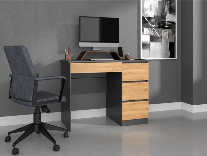 Produktbild Topeshop Schreibtisch MIJAS RIGHT 98x51x76 cm Anthrazit/Artisan (98 x 51 x 76 cm)