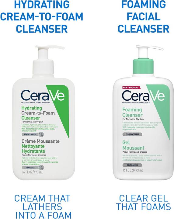 Produktbild CeraVe Creme-zu-Schaum Reinigung (Reinigungsschaum, 473 ml)