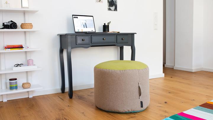 Produktbild Remember Pouf Sand, 40 x 55 cm, Beige/Hellgrün