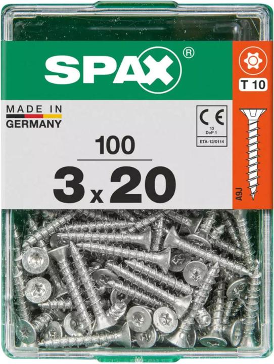 Produktbild Spax DIY Universal Senkkopf T-STAR plus VGW WIROX A9J 3x20 M 100 St. (100 Schrauben pro Stück)