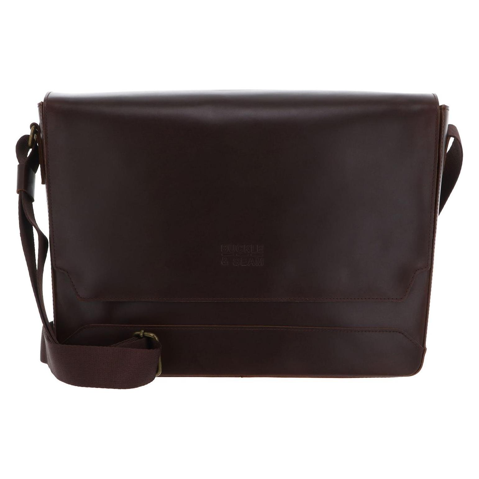 Buckle & Seam, Herren, Tasche, Leder Messenger Bag Times Braun/Dots, Braun