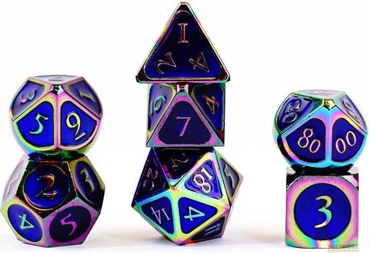 Immagine prodotto FanRoll Würfel Set Rainbow with Blue Enamel (7)