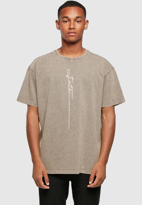 Produktbild Merchcode Faith Acid Washed Oversized Tee - 139217 (4XL)