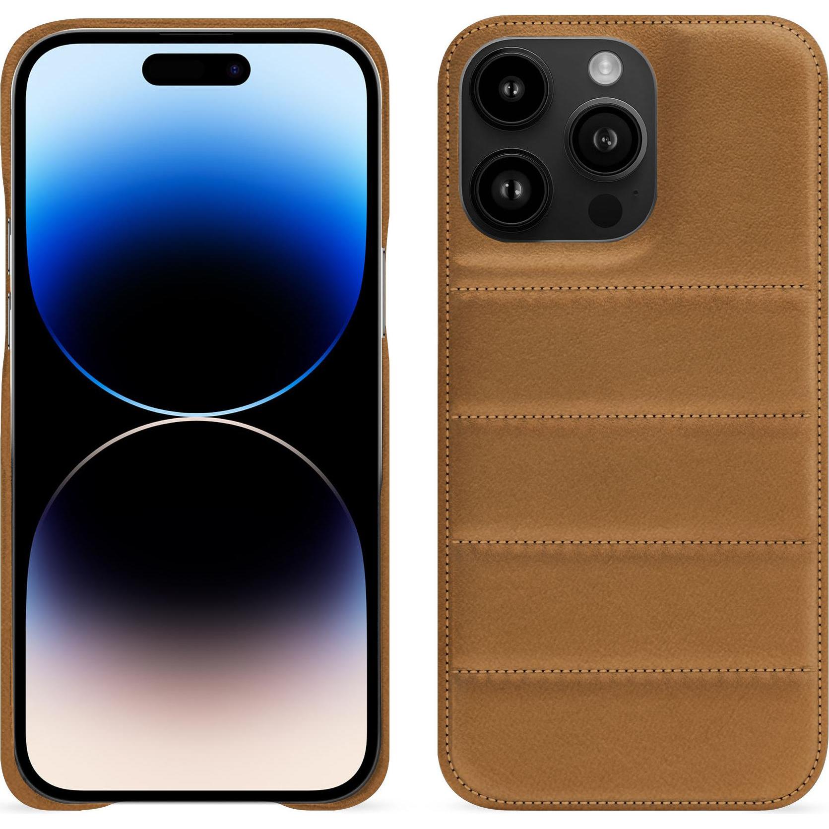 Noreve Lederschutzhülle (Apple iPhone 15 Pro Max), Smartphone Hülle, Braun