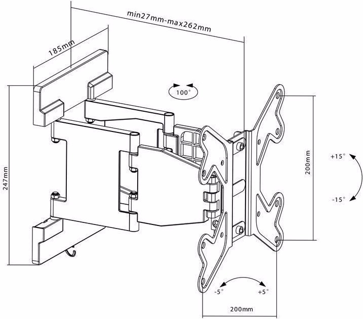Produktbild Goobay EasyFold M (Wand, 42", 30 kg)