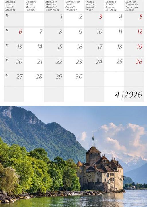 Produktbild Kleiner Schweizer Kalender 2026 (Harter Einband, Deutsch, Französisch, Italienisch)