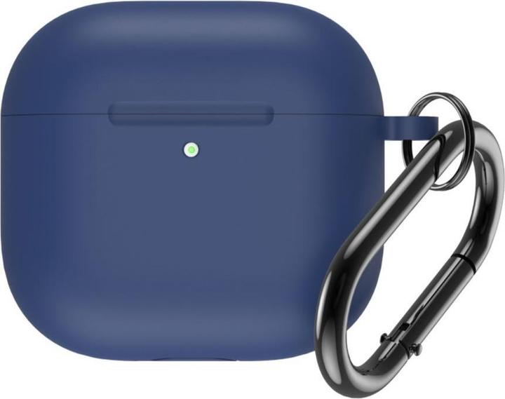 Hurtel Silicone Case for Airpods 4 with Carabiner - Blue