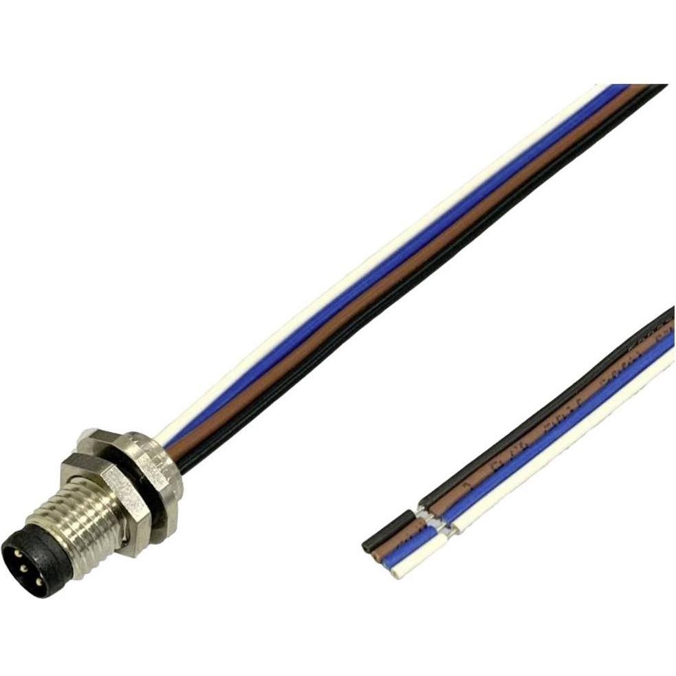 BKL Electronic 2701003 Sensor/Aktor Einbaustecker M8 2 m Polzahl: 3 1 St., Elektronikkabel + Stecker