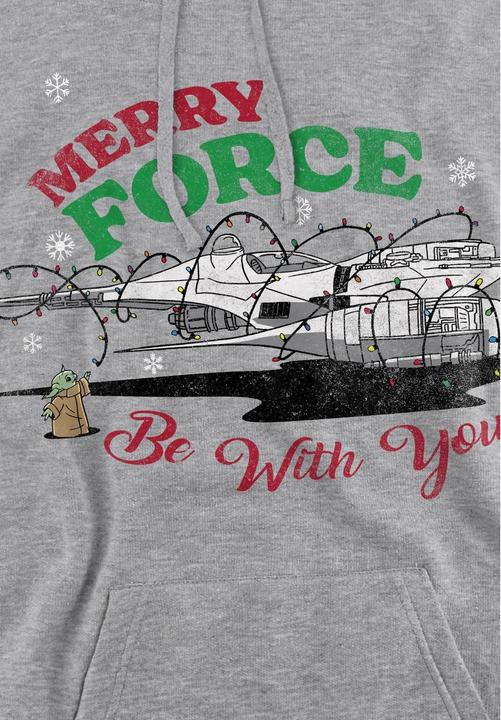 Immagine prodotto Star Wars Merry Force Be With You Felpa con Cappuccio Grogu Uomo (S)