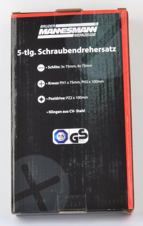 Actual product image Mannesmann Screwdriver set 5 pcs. (Port, Phillipps cross recess (PH), Pozidriv cross recess (PZ))