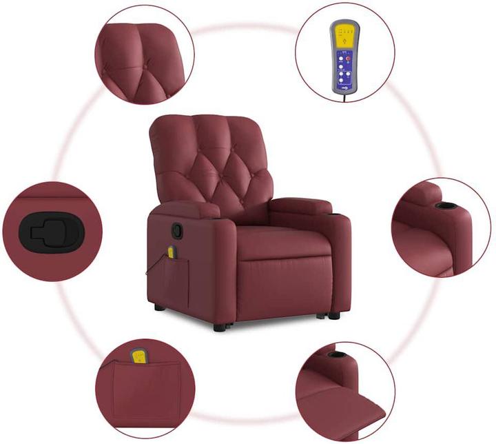 Produktbild vidaXL Massagesessel mit Aufstehhilfe Kunstleder