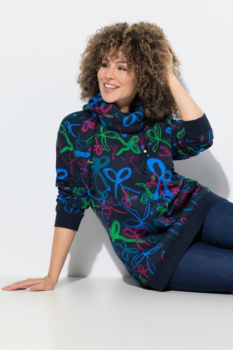 Produktbild Ulla Popken Sweatshirt, Scribble-Muster, Stehkragen, Langarm (46, 48)