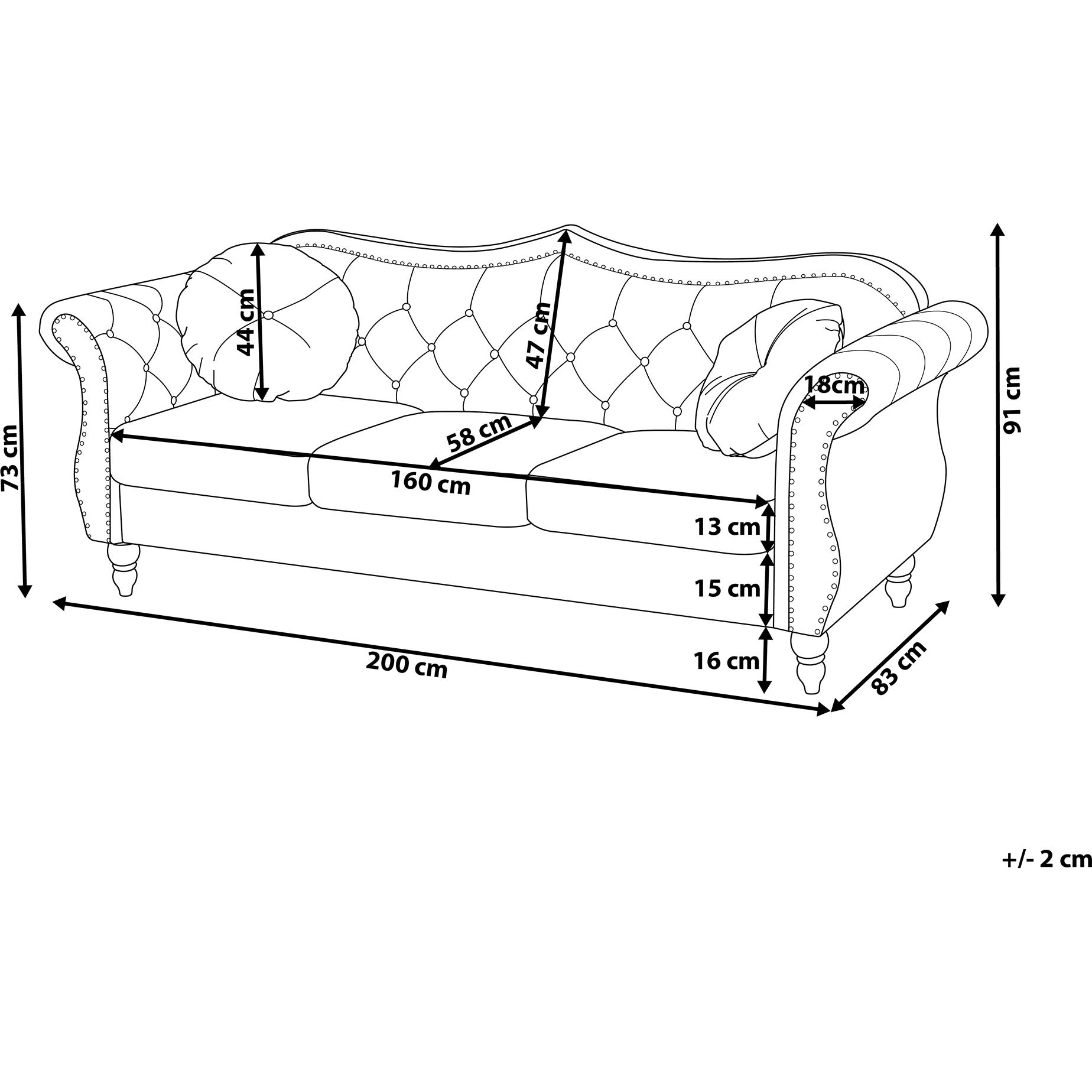 Thumbnail - Beliani, Sofa, Skien (3-Sitzer)