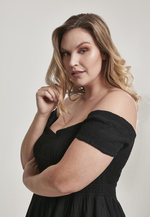 Actual product image Urban Classics Ladies Smoked Off Shoulder Dress (S)