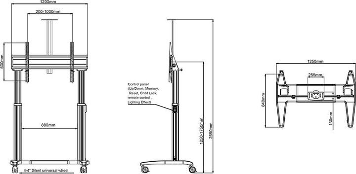 Image du produit Multibrackets Trolley TV M (135 kg)