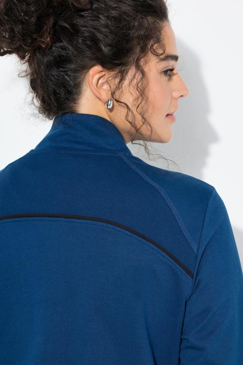 Produktbild Ulla Popken Sweatjacke, Rippeinsätze, Stehkragen, Langarm (46)