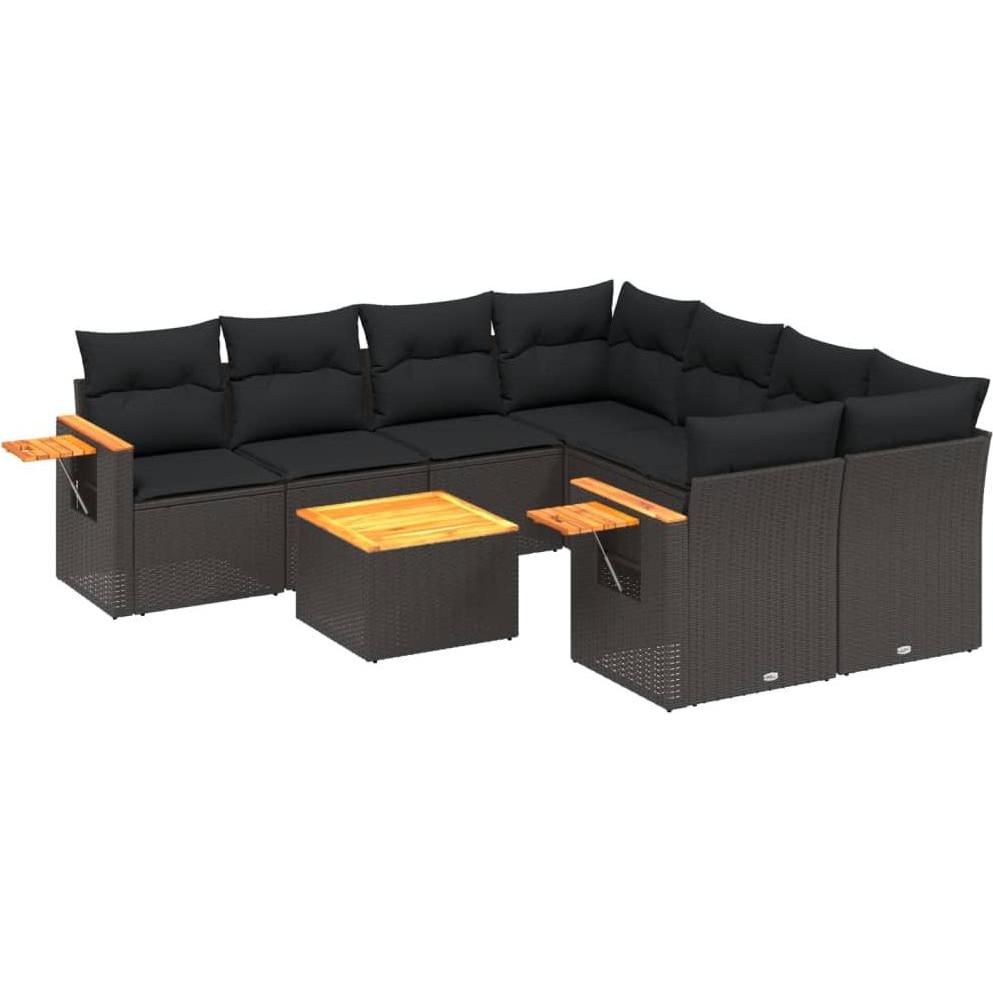 VidaXL, Gartenlounge, 10-tlg. Garten-Lounge-Set mit Kissen
