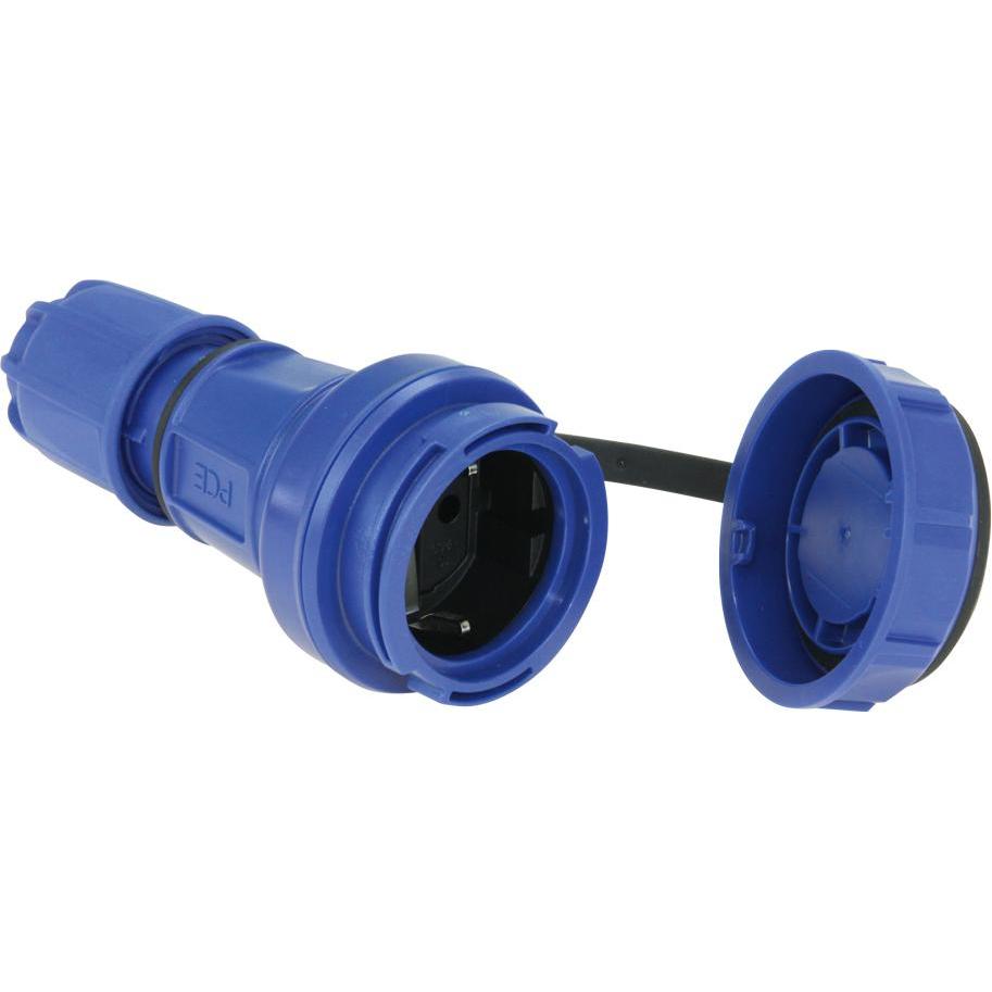 PCE, Netzstecker + Netzkupplung, 20241-b Schutzkontaktkupplung mit Deckel 16A 3p 250V IP66/68 Nautilus