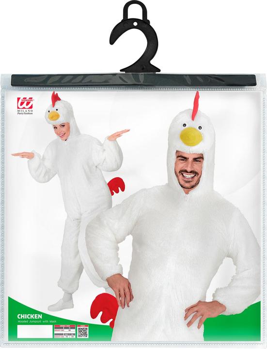 Produktbild Widmann Huhn Plüschkostüm Overall mit Kapuze Erwachsene (M, L)