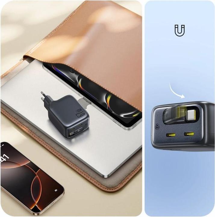 Image du produit Baseus Chargeur rétractable EnerCore CJ11 (67 W, 3 ports)