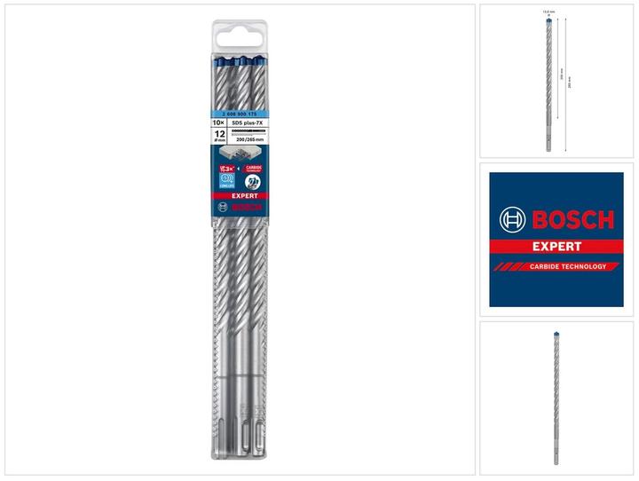 Image du produit Bosch Professional Zubehör Foret marteau EXPERT SDS plus-7X, 12 x 200 x 265 mm (12 millimètres)