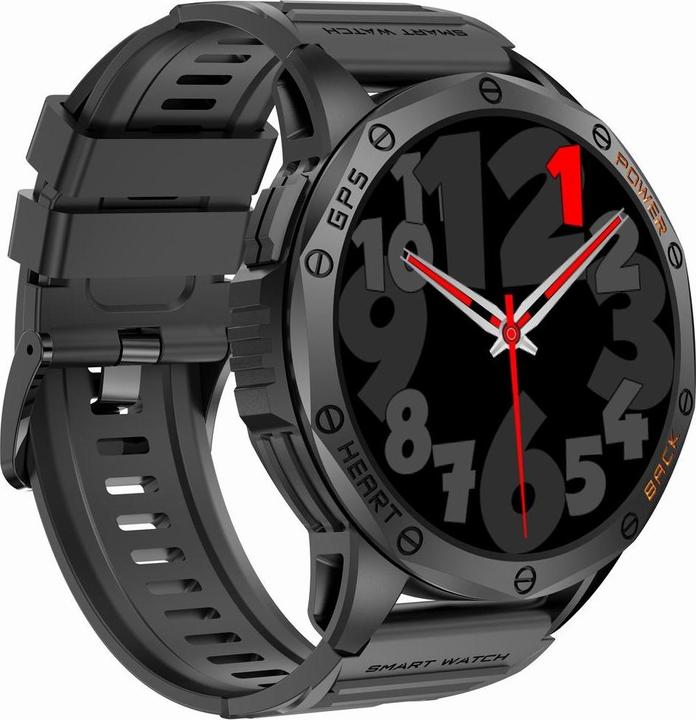 Actual product image Gravity GPS GT24-1 Herren-Smartwatch, schwarzes Silikonarmband + marineblaues Silikonarmband (48 mm)