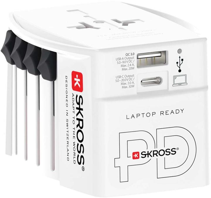 Skross Universal Travel Adapter with USB-A/USB-C 30W PD