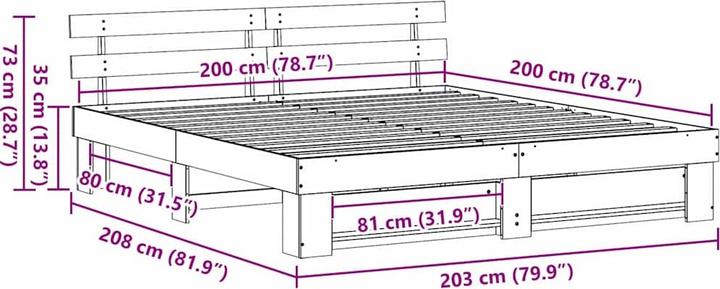Image du produit vidaXL Modernes Bett (200 x 200 cm)